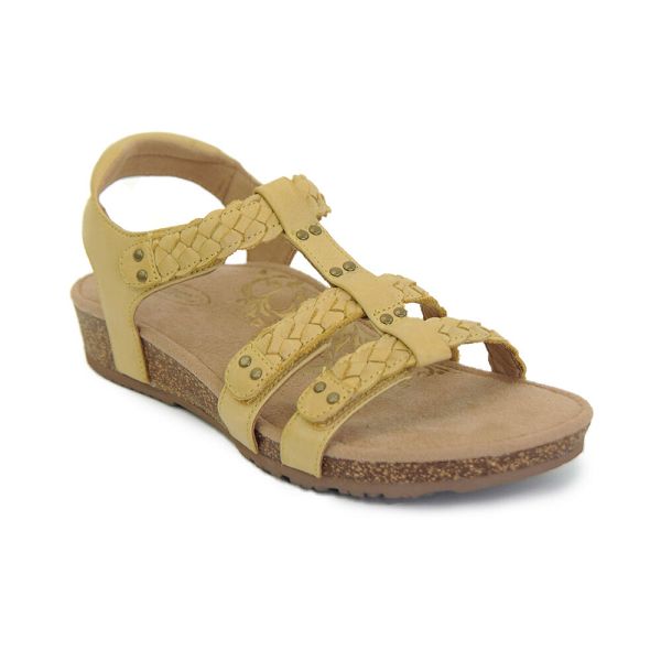 Aetrex Women's Reese Adjustable Gladiator Sandals - Yellow | USA HBGH1H5